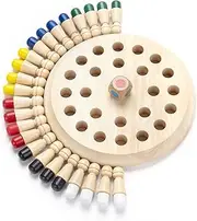 MoDuer Wooden Memory Match Stick Chess Game - Color Block Board Game for Parent-Child Interaction - Brain Teaser for Boys and Girls Age 3 and Up
