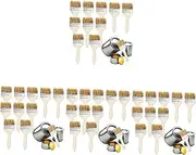 TEHAUX 4sets Pig Hair Brush Paint Brush Baking Sauce Basting Cooking Grilling Pastry Hibachi Grill Paintbrushes Chip Barbecue Chip Oil Painting Accessory Wooden 10pcs*4