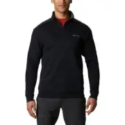 Columbia Mens Small Quarter Zip Cotton Blend Pullover - Black