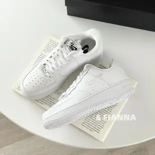 Nike Air Force 1 Low 全白 AF1 雷射光小勾 低筒 黑色 女款 休閒鞋FB8251-100