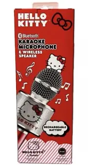 Hello Kitty Bluetooth Karaoke Microphone & Wireless Speaker USB Charging Red