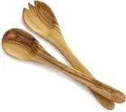 Server 2 Pieces Wooden Utensil Set for Serving Salad Wood Salad Spoon and Fo