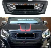 Racing Grille Fits for ISUZU D-MaX 2016-2019 W/Light Red Letter Matte Black DMAX