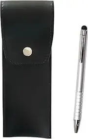 T23-BRS-B-TP04-3 Round Button Type Japanese Pen Case Black Smartphone Touch Diameter 9 Rotating Ballpoint Pen Set 3 Pack Silver