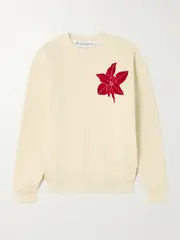 [JW Anderson] JW Anderson - Flocked Organic Cotton-jersey Sweatshirt - Cream - small small Cream
