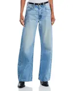 Mother The Fangirl Fatigue Flood High Rise Ankle Jeans in Floral Fur
