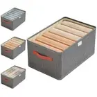 Clothes Storage Box Moistureproof Space Saving Closet 6/7/9 Grids Pants Storage