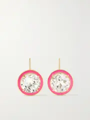 [Alison Lou] Alison Lou - Cocktail 14-karat Gold, Topaz And Enamel Earrings - One size One size Gold