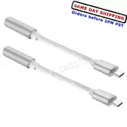 High Quality 2x Type C to 3.5mm Earphone Adapter fit Verizon Google Pixel Phone