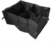 AIMALL Collapsible Car Boot Organiser – 20.47 x 15.16 x 10.24 Inch Multipurpose Trunk Storage Box with Partition, Waterproof Fabric & Carry Handles