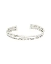 Meshmerise 0.07 ct. tw. Diamond 18K Gold Over Silver Bangle Bracelet