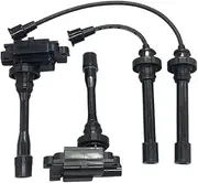 1pcs Ignition Coil/Ignition Cable Set Compatible For Mitsubishi Lancer 4G18 Engine Auto Car Motor Parts(Coil 2pcs cable 2pcs)