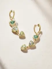 [Marlo Laz] Marlo Laz - Trillion Drop 14-karat Gold Multistone Earrings - One size One size Gold