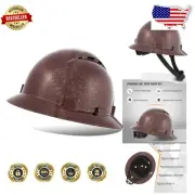 OSHA Approved Full Brim Vented Construction Helmet - Safety Hardhat for Comfort