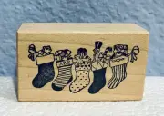 Christmas Stockings Hanging Wood Mounted Rubber Stamp PSX D-870 NEW