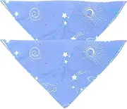 2 Pack Owner and Dog Bandana Set, Pet's Mom/Dad Bandana or Scarf Set, Family Matching Bandanas, Meteor Planet Sun Moon Star Cloud Blue Sky Galaxy