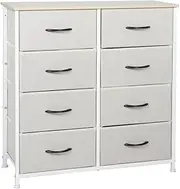 [Levede] Chest of 8 Drawers, Tallboy Storage Cabinet, Fabric Tower Dresser Organizer Clothes Toys Storage Unit, Home Furniture for Bedroom, Living Room, Hallway, Office (Beige)