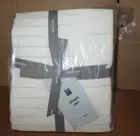 West Elm European Flax Linen Space Dyed Sheet Set Full White/Black Brand New