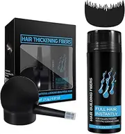 Hair Fibres for Thinning Hair,Hair Building Fibers, Hair & Beard Styling Set with Applicator Pump & Fibre Hold Spray & Hairline Optimizer Comb(Black)