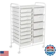 Honey Can Do 15-Drawer Metal Rolling Storage Cart, White CRT-09106 White