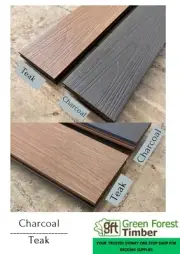 Teak / Charcoal Color Modelo Capped Composite Decking 140x23
