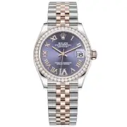 Rolex Datejust 31 Watch 31MM Purple Roman Numerals Dial Rose Gold