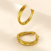 Subtle Hoop Gold Layered Earrings