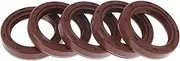 X AUTOHAUX Universal Oil Seal TC Double Lip W Steel Spring Seal Ring Rotary Shaft Seal 27x37x7mm High Pressure FKM Rubber Brown 5 Pcs