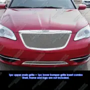 Fits 2011-2014 Chrysler 200 Stainless Steel Mesh Grille Grill Insert Combo