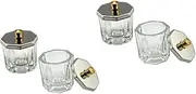 MERRYHAPY 2sets Acrylic Nail Art Cups Crystal Manicure Cups with Octagon Lids Mixing 2pcs*2