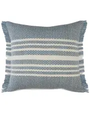 LR Home Alton Striped Indoor/Outdoor Oversized Throw Pillow with Fringe NoSize Blue