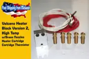 Volcano Heater Block, Version 2 High Temp Upgrade, 12v Cartridge for V6 Hotend