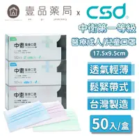 在飛比找蝦皮商城優惠-【中衛CSD】醫療口罩 50片/盒 成人款/兒童款 三色可選