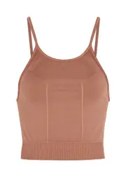 PRISM2 Enraptured Cropped Stretch-jersey Tank, Tops, Terracotta - One Size One Size