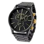 New Nixon A386-1041 Sentry Chrono Matte Black Gold Men's Watch 42mm A3861041