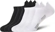 [BAYKUORA] Calf 100% Cotton Socks,Mid Casual Ankle Socks for Mens,Athletic Towel Sock with Cushion,4 Pairs