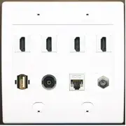 RiteAV 4 x HD 1 x USB + Digital Optical Cat5e Ethernet and Coax Wallplate