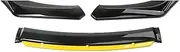 3PCS New Style Car Front Bumper Lip Body Kit Spoiler Splitter Carbon Fibe Decorative Strip Bumper Canard Lip Splitter Universal(Bright Black(Yellow))