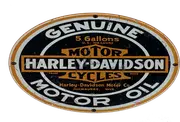 Harley Davidson Motor Oil Metal Oval Wall Sign