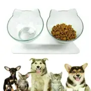 1x Cat Dog Pet Feeder Double Elevated Bowl Food Water Raised Lifted Stand Bowls
