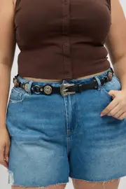 Black Waist and Hip Western Belt