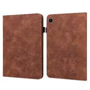 Leather Case For Samsung Galaxy Tab A9, Flower Imprint Tablet Wallet Cover
