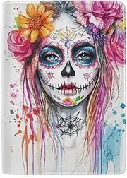 [GAIREG] Passport Holder for Travel Men Passport Case, Sugar Skull Face Make-up Women