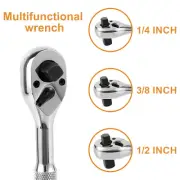 Ratchet Handle 1/4inch 3/8inch 1/2inch Drive Ratchet Socket Wrench tyrQO