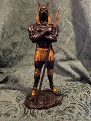 10 Inch Anubis Statue in Black and Gold Stands Guard Over the Afterlife