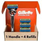 Gillette Fusion Proglide Razors, Men 1 Gillette Razor, 4 Razor Blade Refills, Sh