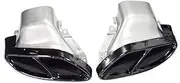 Retrofitting C43 Muffler Tip Nozzle With W205 Exhaust Pipe Of Compatible For Benz C Grade Tailthroat In 2014-2021(Silver and blavk)