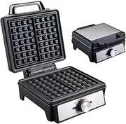 Sandwich Maker, 1600W Waffle Maker Machine with Non-Stick Dual Waffle Iron Plates, Automatic Temperature Control and Cool Touch Handle, Toaster Maker for Breakfast, Events