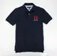 美國百分百【全新真品】Tommy Hilfiger TH 紅色顯眼 logo 字母 男 短袖 polo衫 網眼 簡約風 深藍 S