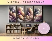 Purple Moody Clouds Zoom Background